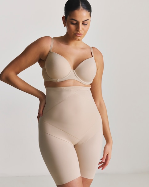 Miraclesuit Instant Tummy Tuck Firm Control Hi Waist Thigh Slimmer Nude