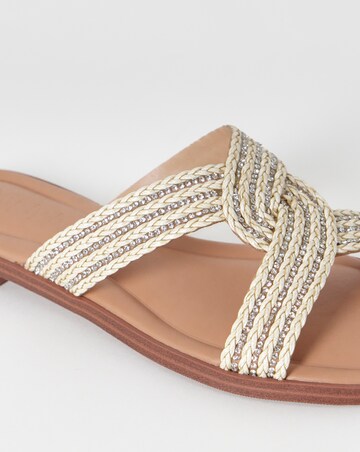 Dulce Woven Shimmer Twist Flat Sandals - Wide Fit (E)