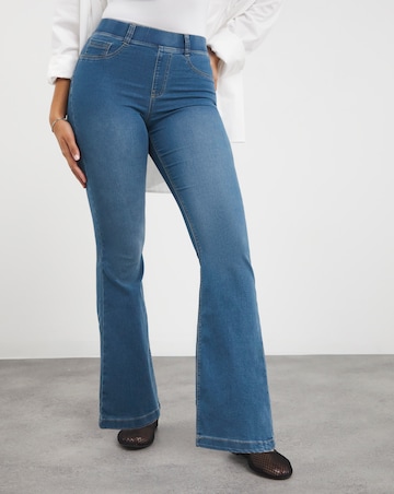Simply Be Erin Mid Blue Pull On Bootcut Jeggings