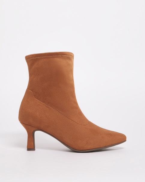 Ally Kitten Heel Sock Boot - Extra Wide Fit (EEE)