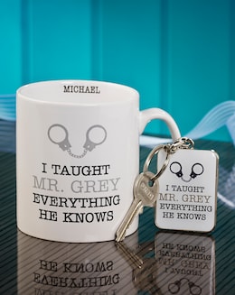 Personalised i Taught Mr Grey Mug and Keyring