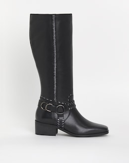 Joe Browns Knee High Leather Riding Boot E Fit Standard Calf