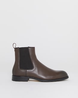 BOSS Tayil Leather Chelsea Boot - Dark Brown