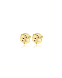 9ct Gold Ribbed Knot Stud Earrings