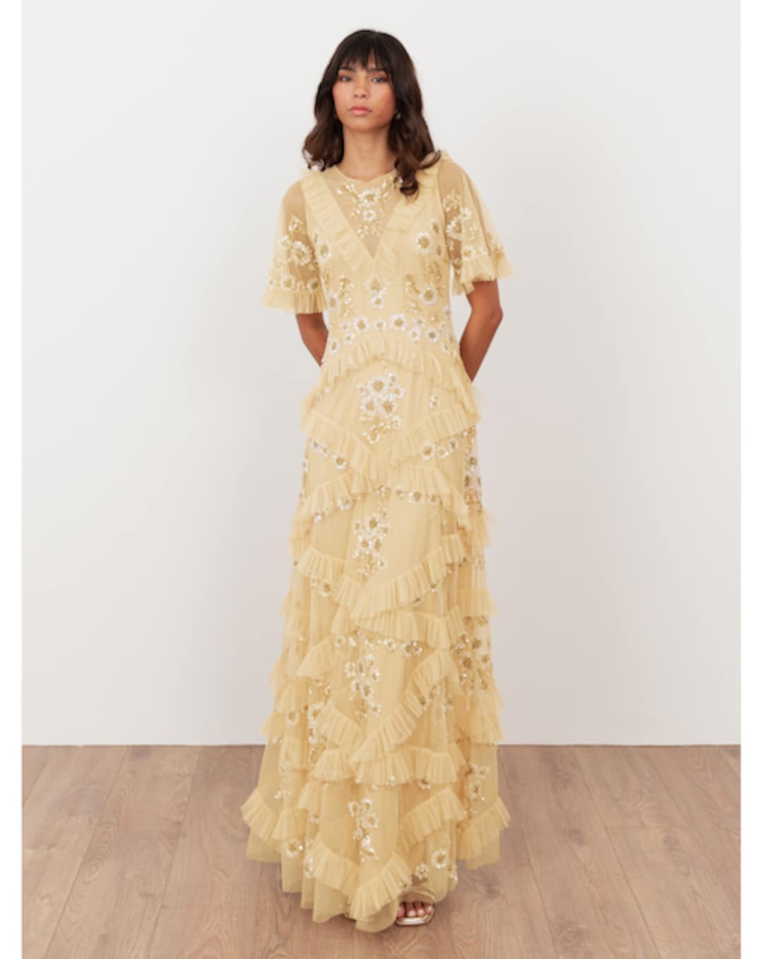 green emerald velvet dress Women Church Dress 5422 Yellow  By Day Fashion