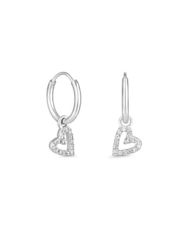 Simply Silver Sterling Silver 925 Mini Heart Hoop Earrings
