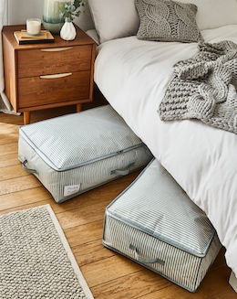 Set of 2 Striped Underbed Storage Bag