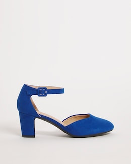 Two Part Heeled Shoe With Ankle Strap - Extra Wide Fit (EEE)