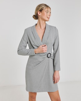 Check Twist Blazer Dress