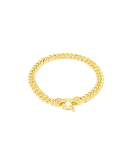 9ct Yellow Gold Cuban Link Chain Bracelet