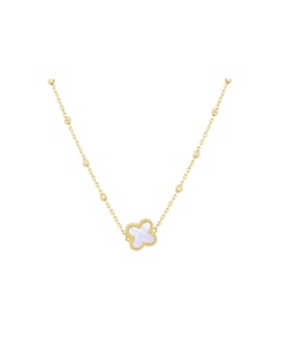 9ct Yellow Gold Mother of Pearl Clover Necklace
