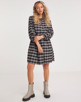 Brushed Check Smock Dress