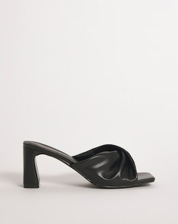 Enya Twist Heeled Mule Sandals - Extra Wide Fit (EEE)