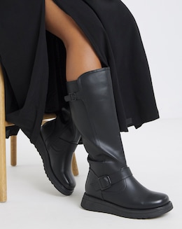 Heavenly Feet Rubymae Knee High Boots Curvy Calf Ex Wide Fit