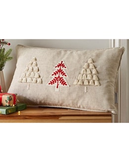 Tufted Christmas Tree Cushion