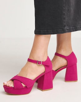 Mia Cross Front Platform Heeled Sandals - Standard Fit (D)
