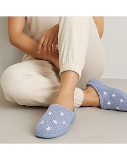 Totes Ladies Popcorn Terry Mule Slippers