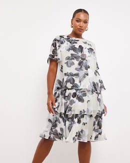 Joanna Hope Multi Floral Printed Tiered Dress