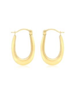 9ct Gold Polished Oval Creole Earrings