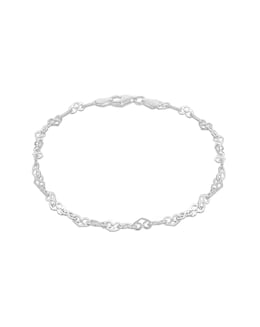 Sterling Silver Heart Link Bracelet