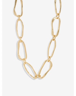 Inicio Gold Plated Polished Link Necklace - Gift Pouch