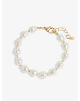 Jon Richard Semi Precious Pearl And Gold Bead Bracelet