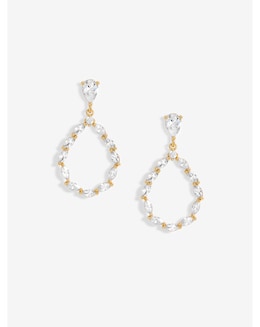 Jon Richard Gold Plated Cubic Zirconia Open Earrings