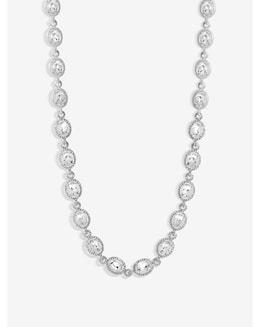 Jon Richard Silver Plated Crystal Halo Necklace