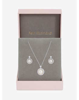 Jon Richard Gold Plated and Cubic Zirconia Pearl Halo Box Set - Gift Box