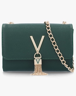 Valentino Bags Divina Green Pebbled Shoulder Bag