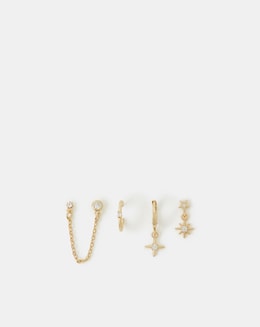 Accessorize 5-Pack 14ct Gold-Plated Earrings