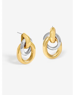 Jon Richard Two Tone Door Knocker Earrings
