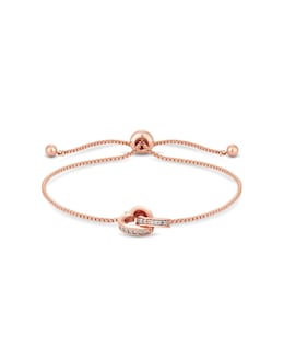 Jon Richard Rose Gold Plated Clear Crystal Heart Bracelet