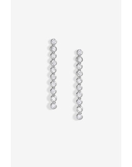 Jon Richard Rhodium Plated Cubic Zirconia Tennis Earrings