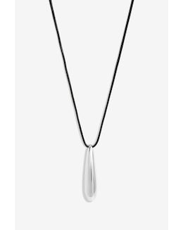 Jon Richard Silver Teardrop Cord Necklace