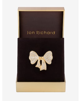 Jon Richard Gold Plated Bow Brooch - Gift Boxed