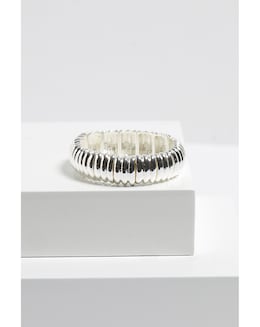 Mood Silver Ridged Stretch Bracelet