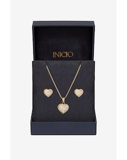 Inicio Pave Heart Set - Gift Boxed