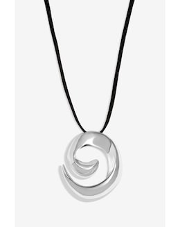 Inicio Silver Plated Molten Cord Pendant - Gift Pouch