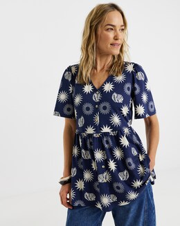 G-Star RAW Eyben Slim V-neck Top 2.0 T-shirt in Blue | UK