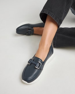 Heavenly Soles Lynn Sporty Loafers With Trim - Extra Wide Fit (EEE)