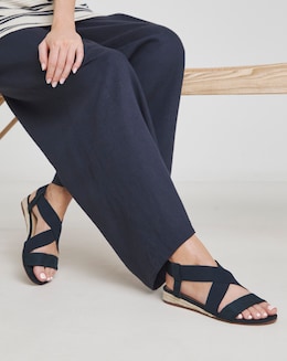 Dia Elasticated Low Wedge Espadrilles - Ultra Wide Fit (EEEEE)
