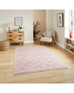Think Rugs Coral Geometric Rug