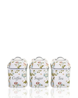 Laura Ashley White Elveden Set of 3 Canisters