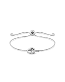Jon Richard Silver Plated Clear Crystal Heart Bracelet
