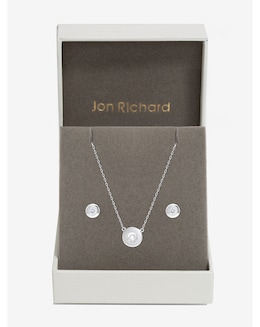 Jon Richard Silver Plated and Crystal Besel Set - Gift Box