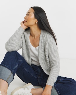 Grey Marl Edge To Edge Cardigan