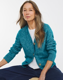 Pink V Neck Seam Detail Cardigan