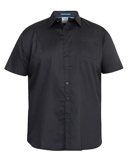 D555 Big &amp; Tall Aeron Short Sleeve Easy Iron Classic Shirt with Pocket - Black