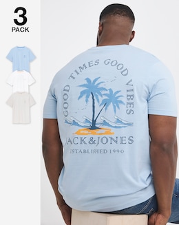 Jack &amp; Jones Summer Vibes T-Shirt 3 Pack - Multi